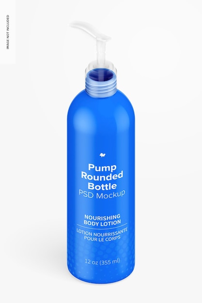 12 oz pump rounded bottle mockup