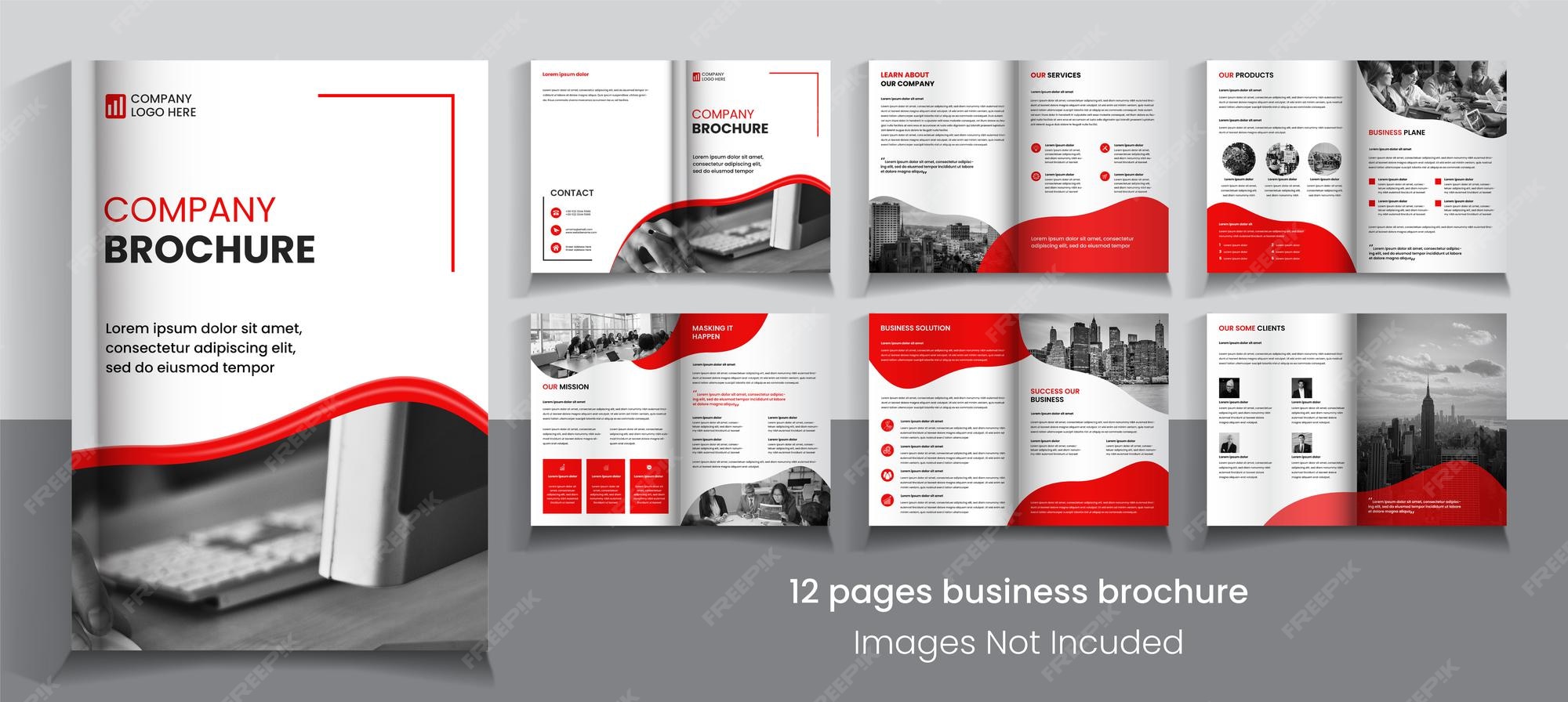 Premium PSD | 12 page business brochure template minimalist design