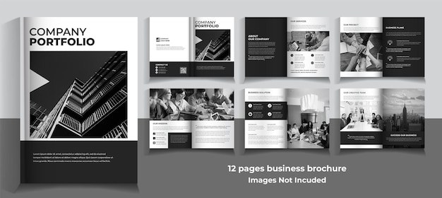 PSD 12 page corporate business catalogue template minimalist design