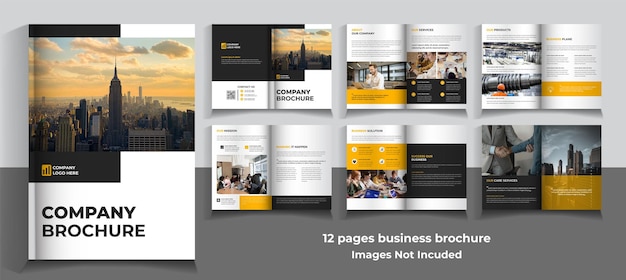 12 page corporate business catalogue template minimalist design