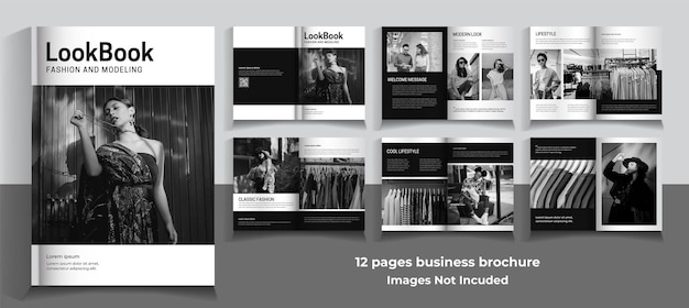 12 page fashion catalogue  minimalist template design