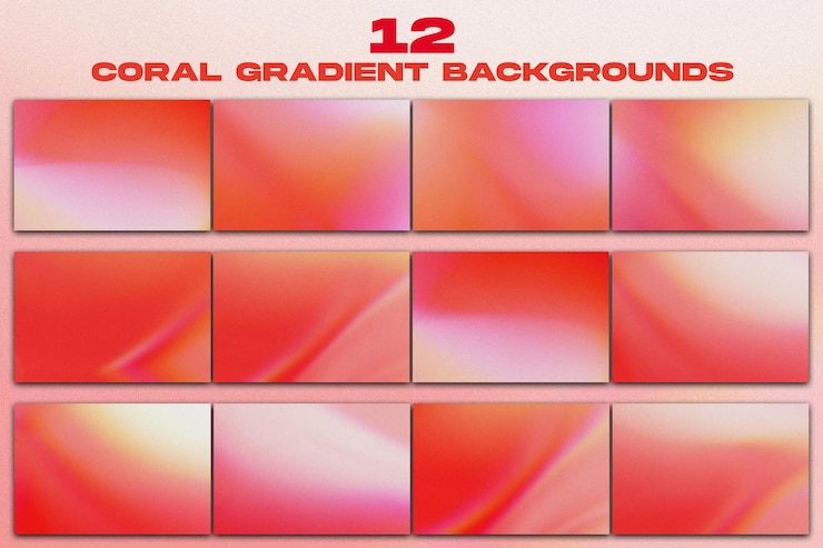 PSD 12 psd bright vibrant retro abstract gradient background with grainy texture psd