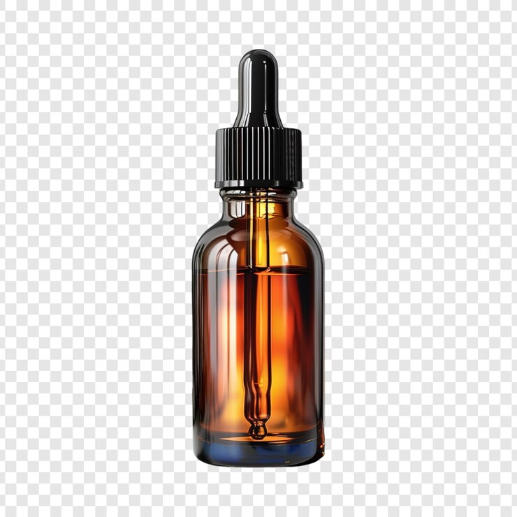 120ml Color Liquid Dropper Bottle Mockup on transparent background
