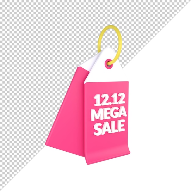 1212 mega sale price tag 3d illustration rendering