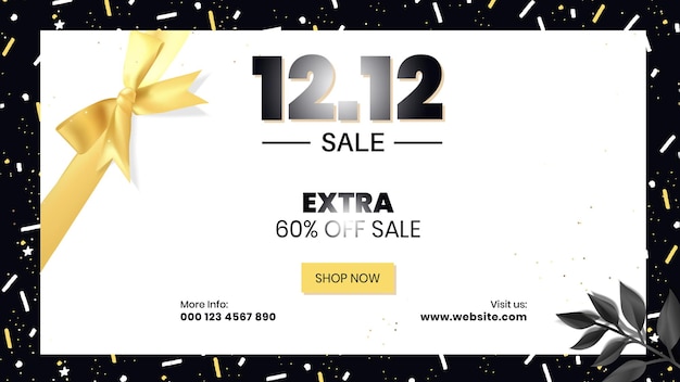 1212 sale big offer banner design black and white background