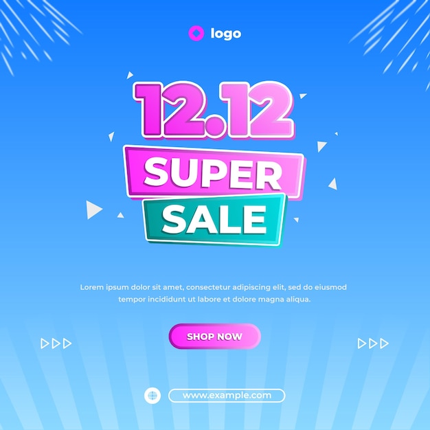 1212 Super Sale Instagram Post Template