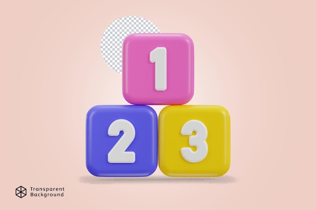 123 number blocks or cubes game design baby kid toys illustration