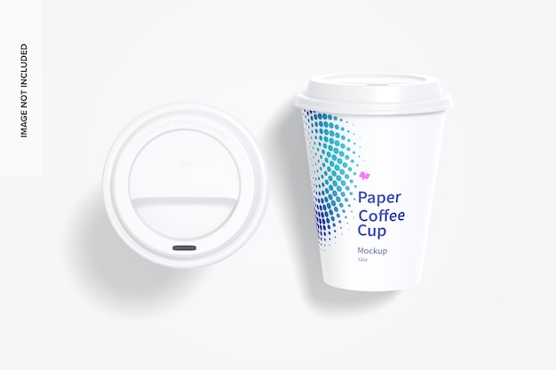 PSD 12oz paper coffee cups mockup