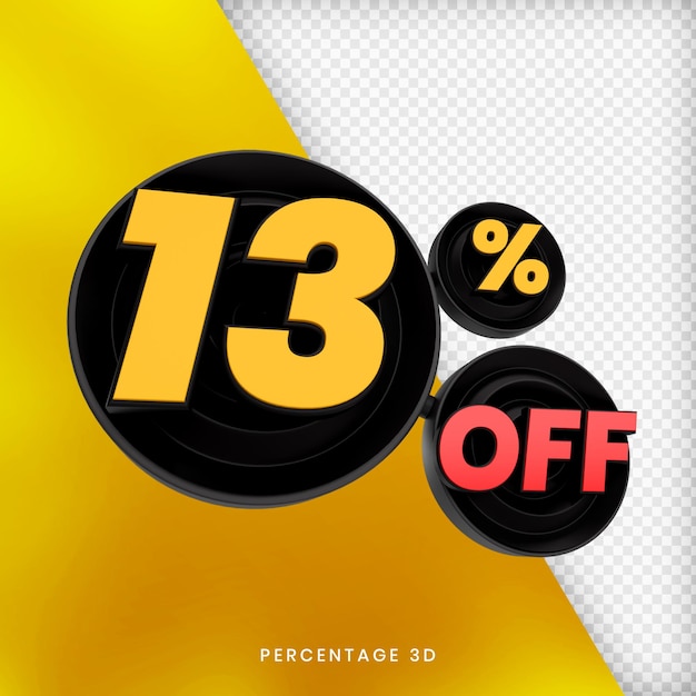 13 percentuale di sconto sul rendering 3d psd premium