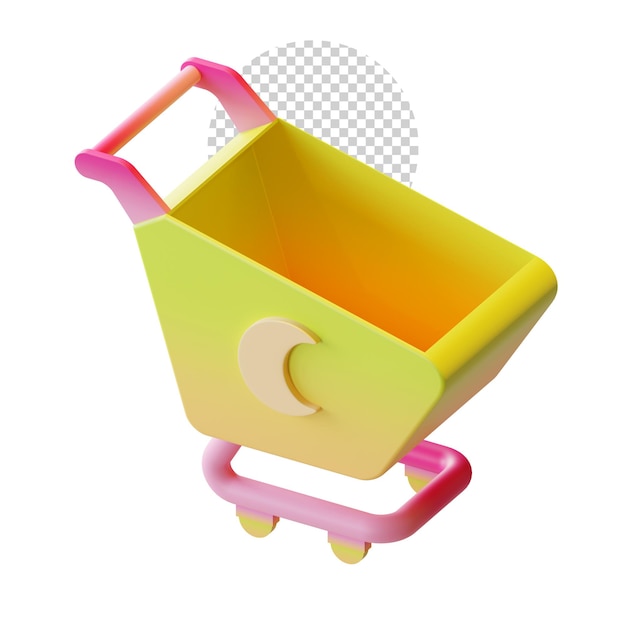 PSD 13 ramadan shopping cart isometric 3d render element