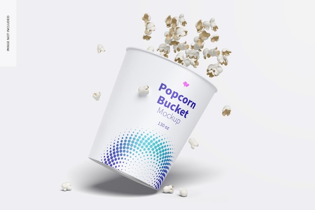 Mockup di secchiello per popcorn da 130 once