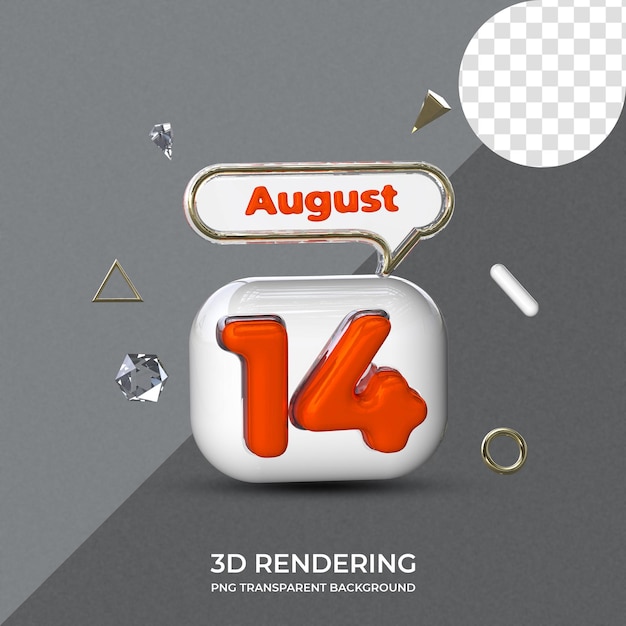 14 august poster template 3d rendering