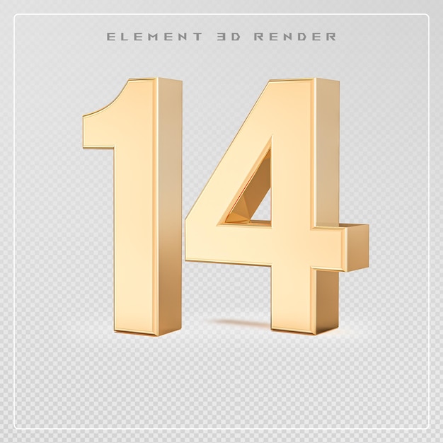 14 numero d'oro rendering 3d