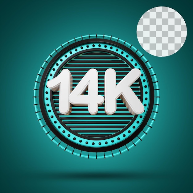 PSD 14k numeric with stage 3d rendering