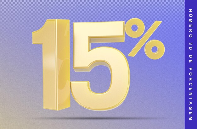 15 aantal percentage 3d goud