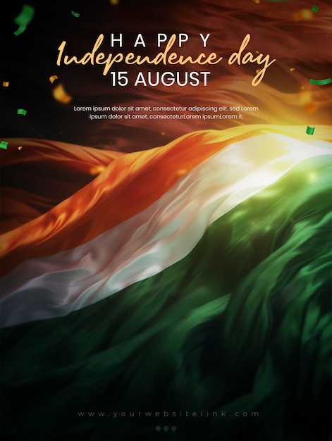 15 august happy india independence day social media post template