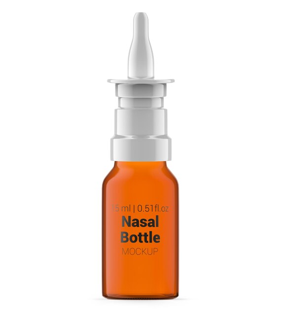 PSD 15 ml amber glass nasal spray mockup