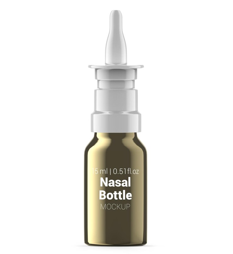 15 ml gold glass nasal spray bottle Mockup