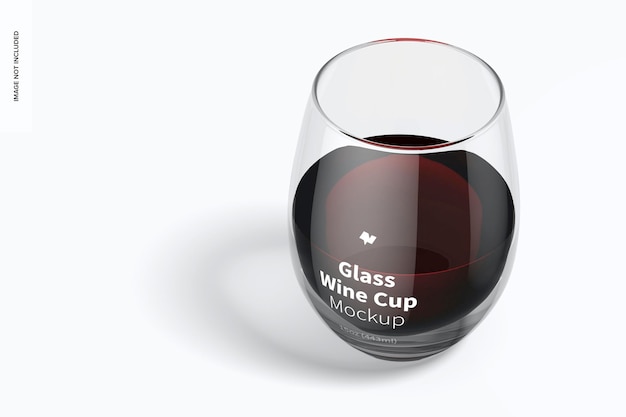 Mockup di tazza di vino in vetro da 15 once