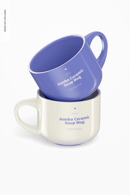 15 oz Jumbo Ceramic Soup Mug Mockup
