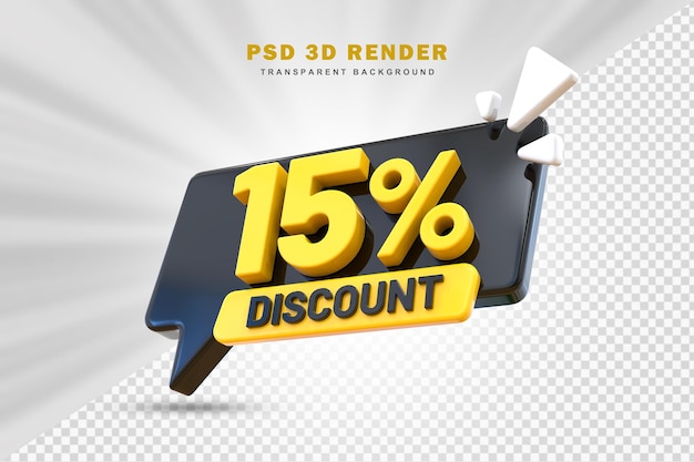 PSD offerta di sconto del 15% 3d