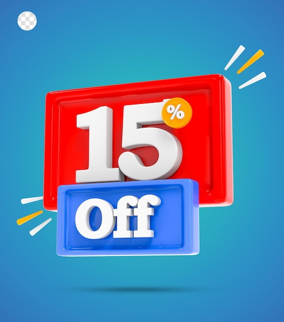 15 percent mega sale 3d render