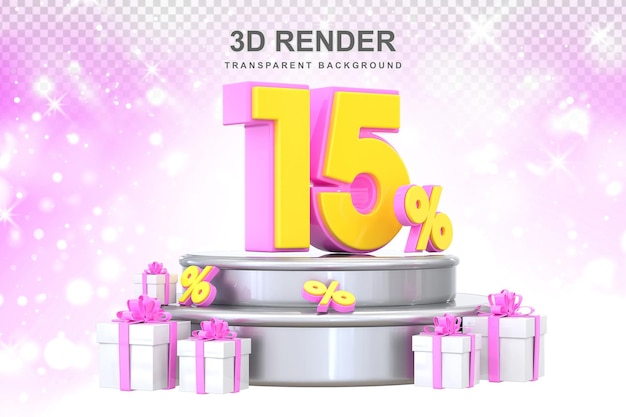 15 percent promotion with gift 3d