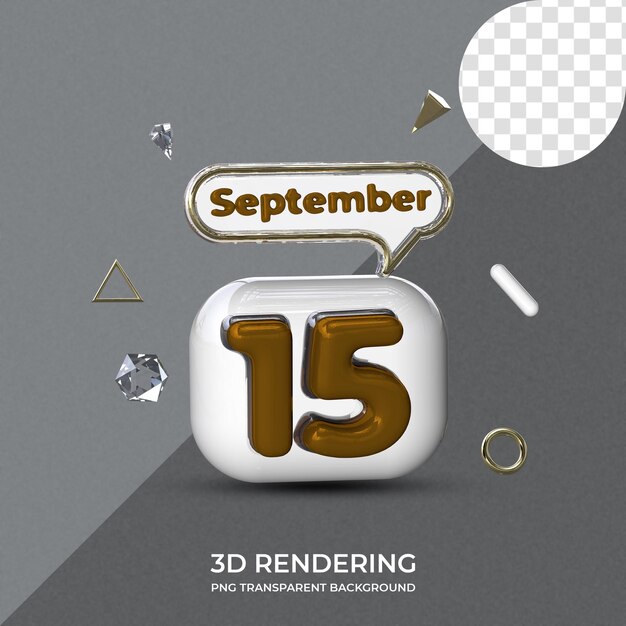 Modello di poster del 15 settembre rendering 3d