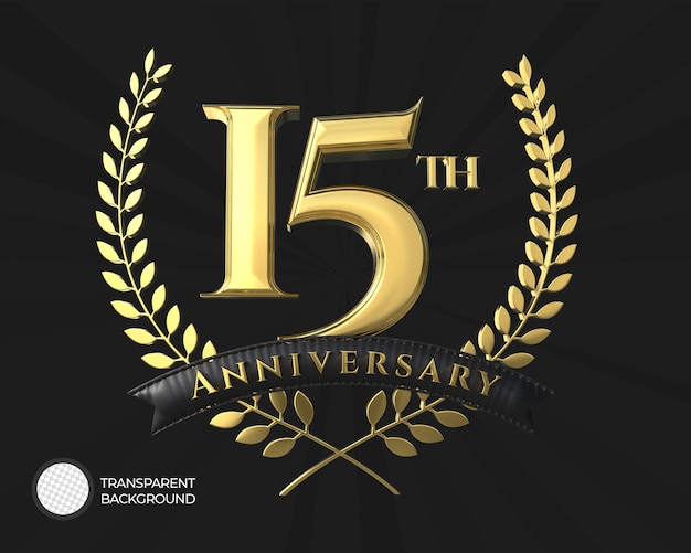 15e verjaardag logo 3d