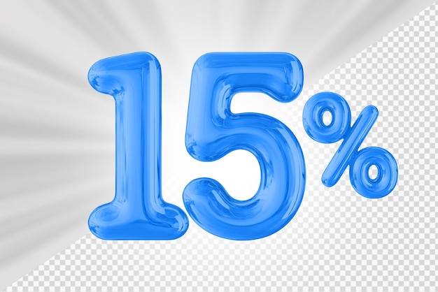 15% 青い風船