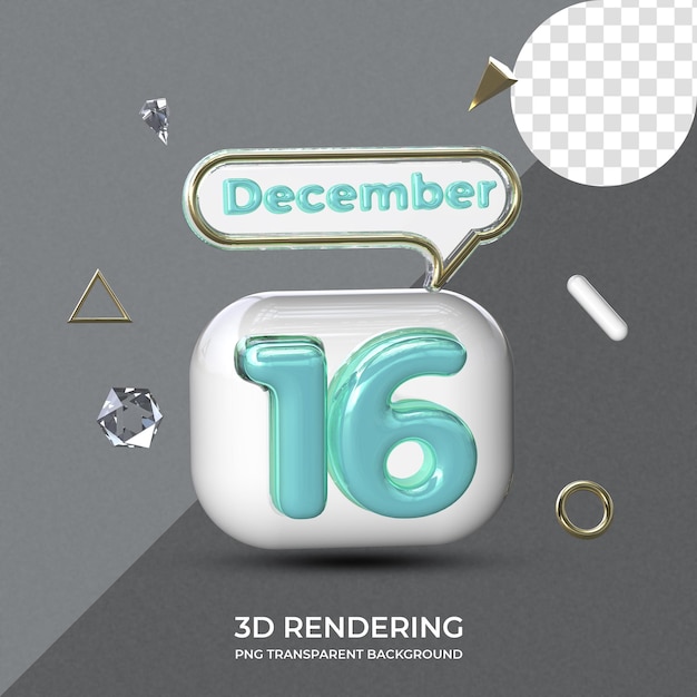 PSD 16 dicembre poster modello rendering 3d