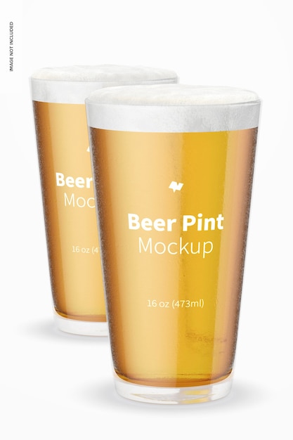 16 oz beer pints mockup