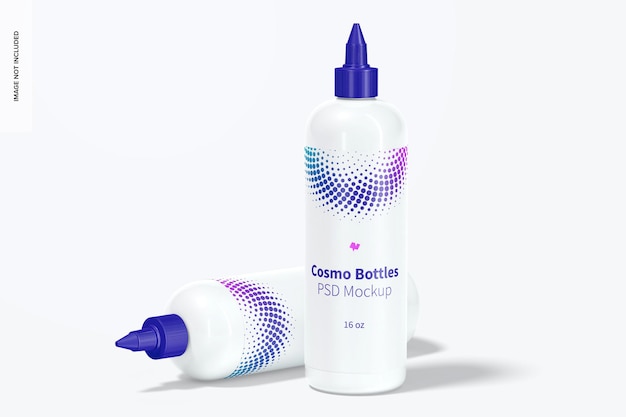 16 온스 Cosmo Bottle With Twist Top Cap Mockup, Dropped