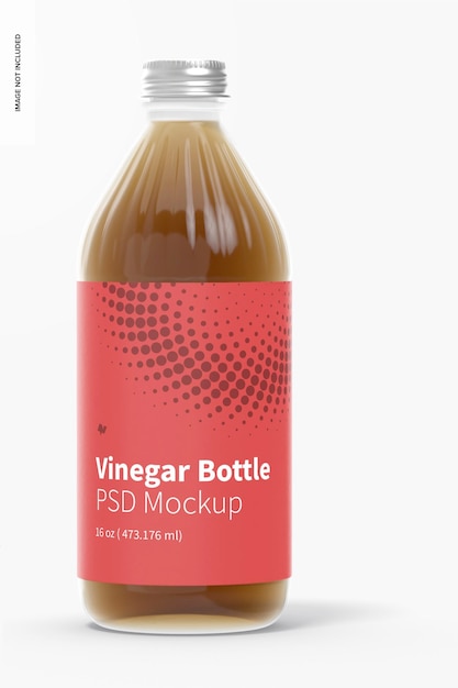 16 oz glass vinegar bottle mockup