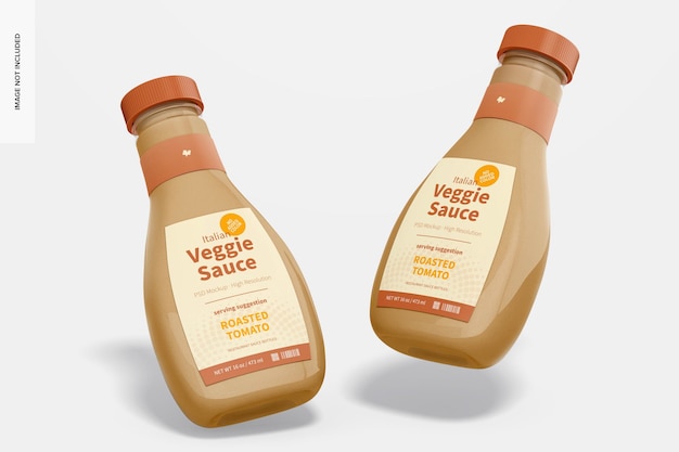 PSD 16 oz italian veggie sauce bottle mockup