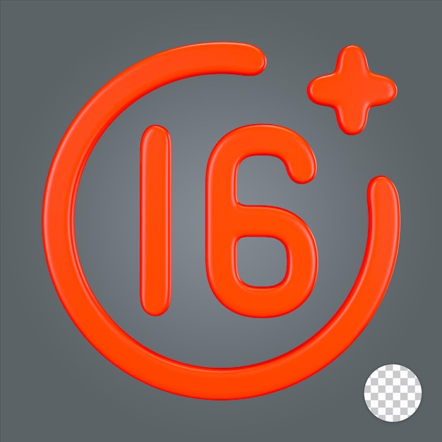 16 Plus Symbol 3d Ikona