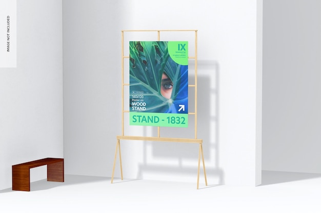 160x120 poster op houten standaardmodel, rechts aanzicht