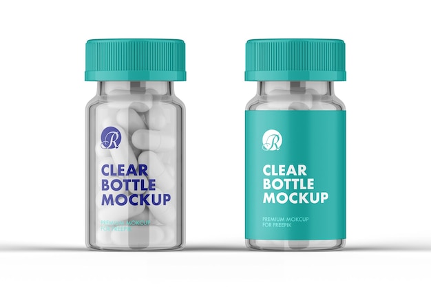 PSD 168_clear plastic pill bottle mockup