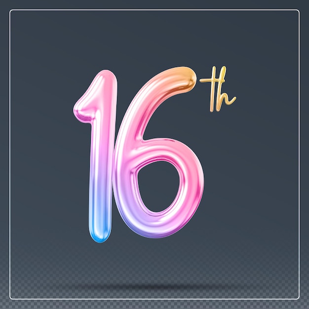 PSD 16th year anniversary number gradient