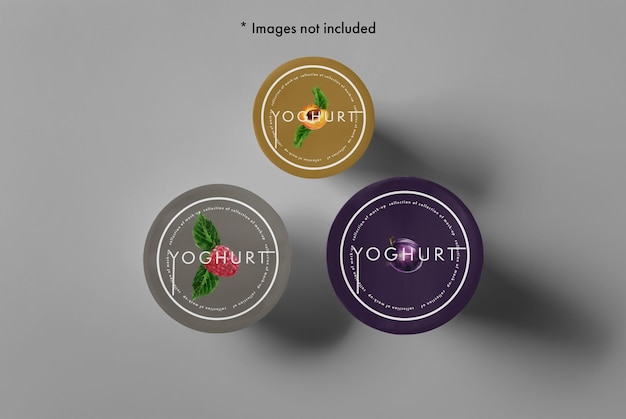 17 contenitori per yogurt mock-up