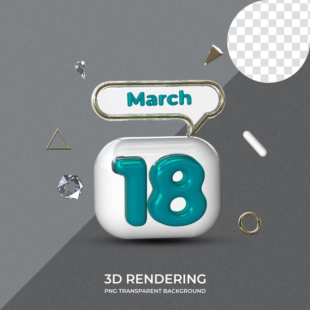 18 march poster template 3d rendering