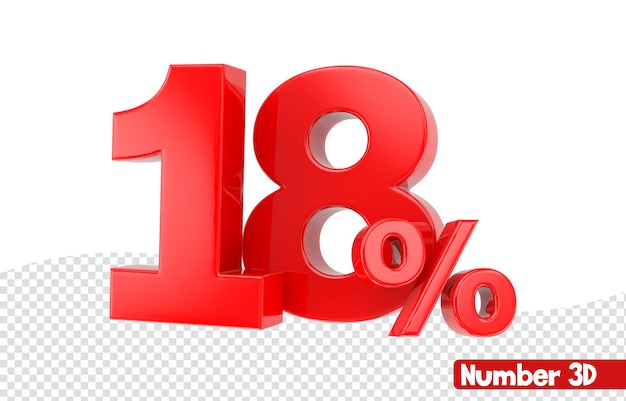 18 Nummer Rode 3d render
