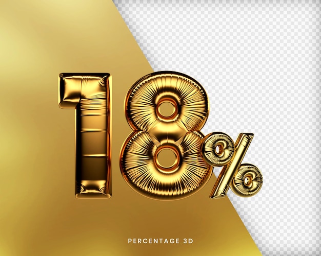 18 percent gold 3d premium psd