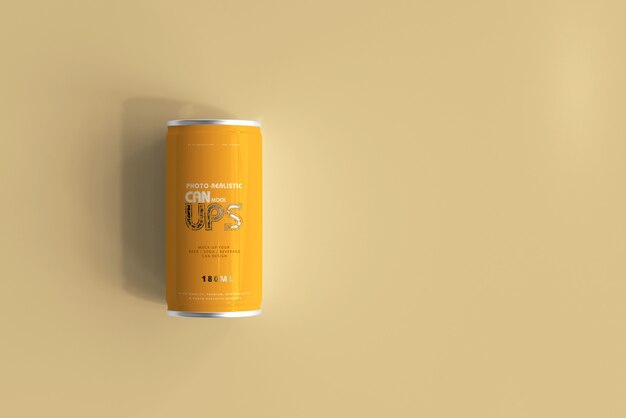 180ml aluminum can mockup isolated