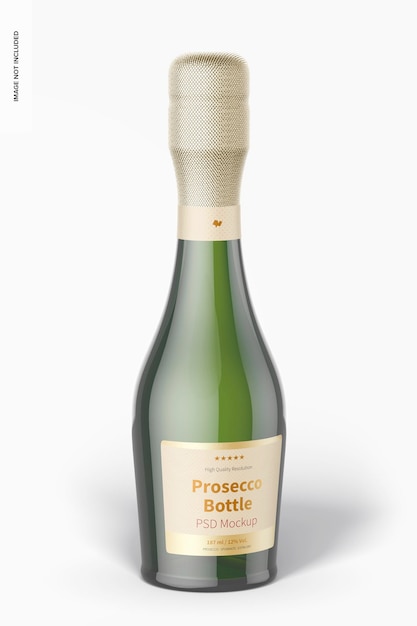 187 ml prosecco bottle mockup