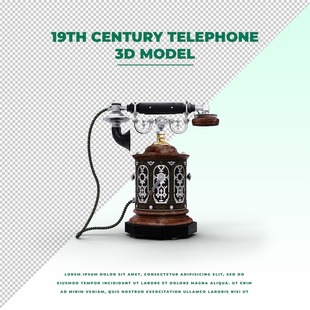 PSD 19th century retro telephone