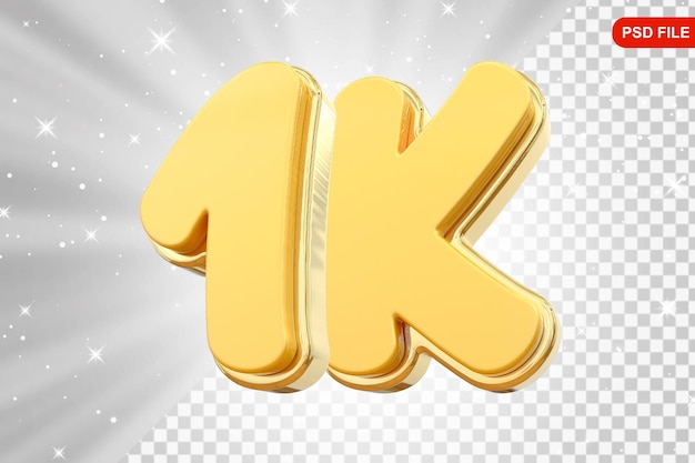 1K Follow Gold Number Thank You For Follow