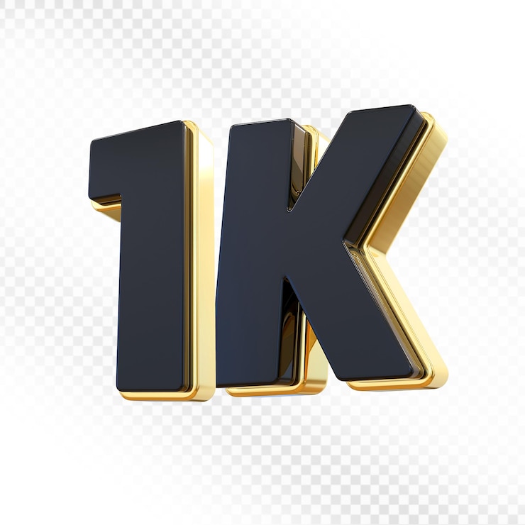 PSD 1k follow number 3d