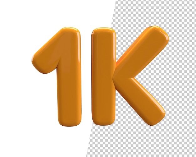 PSD 1k follower grazie rendering 3d