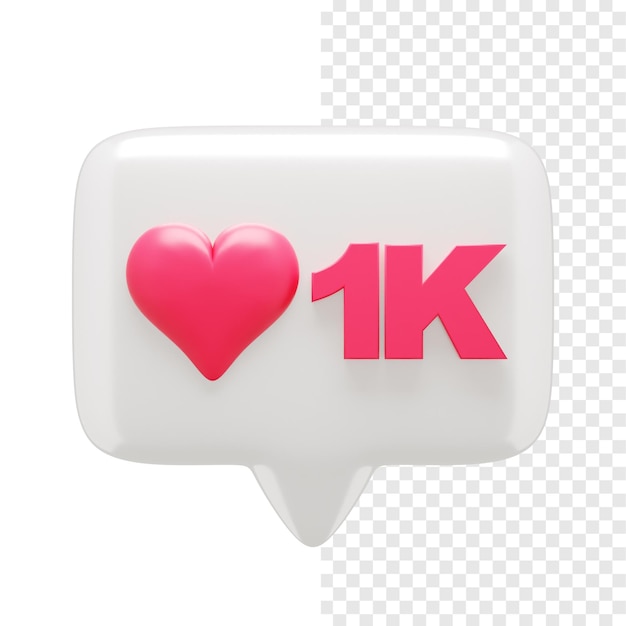 1K Икона уведомления о любви 3D Икона